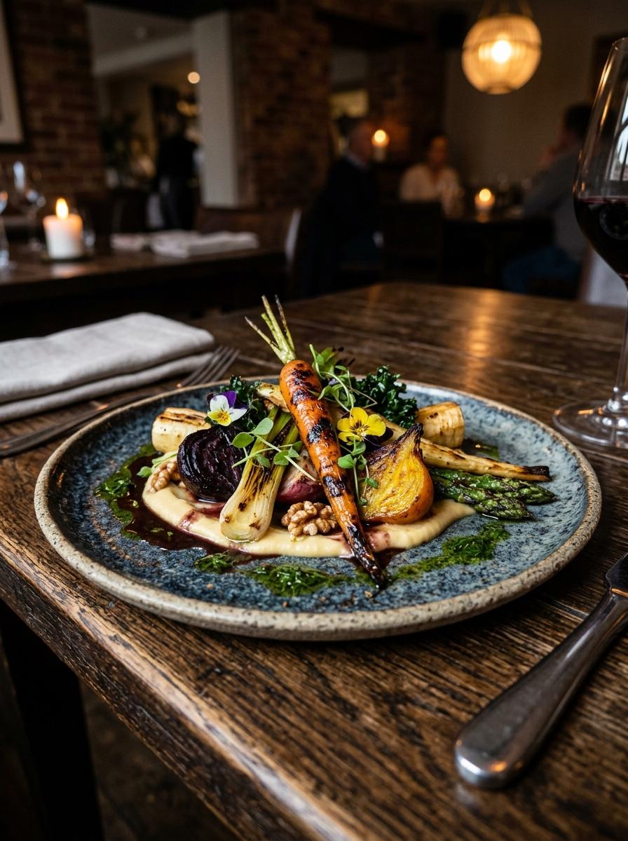 Beautifully plated seasonal British food